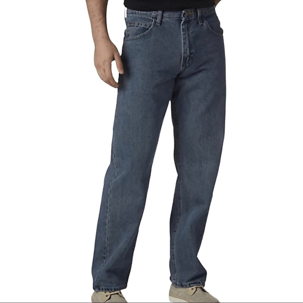 Wrangler Western Relaxed Fit Denim Blue Jeans Straight Leg Men 42x30 Cowboy Work